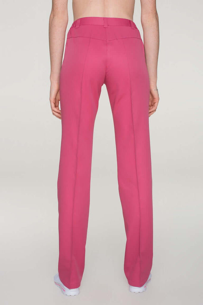 Dámské zdravotnické kalhoty růžové od Zdravotnické oděvy Medireina. Kalhoty pro lékaře a zdravotní sestry rovný střih. 